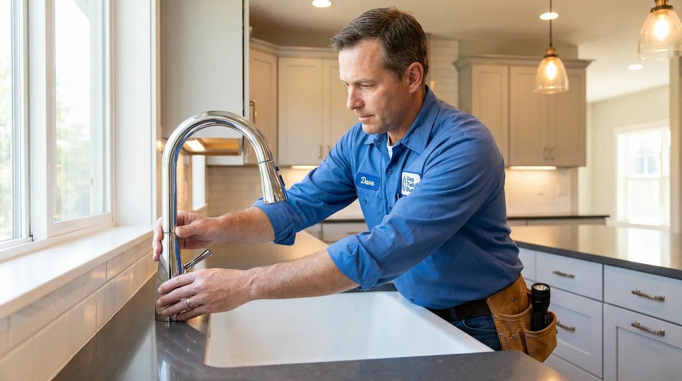 Kitchen faucet installation by Johns Plumbing LLC in Oak Bluffs