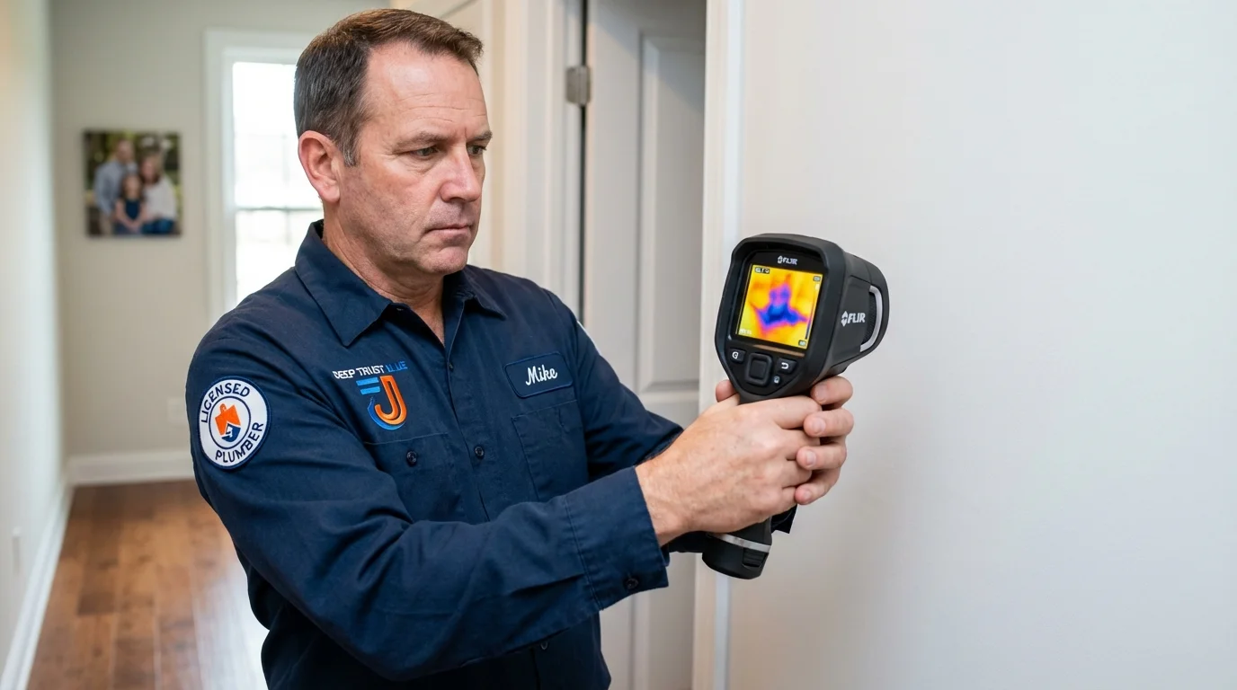 Thermal imaging leak detection by Johns Plumbing LLC in Oak Bluffs